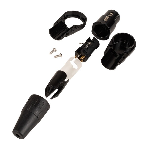 Main product image for Rean RC3FR-B 3 Pole XLR Female Right-Angle Cable Connector Black/Gold092-1704